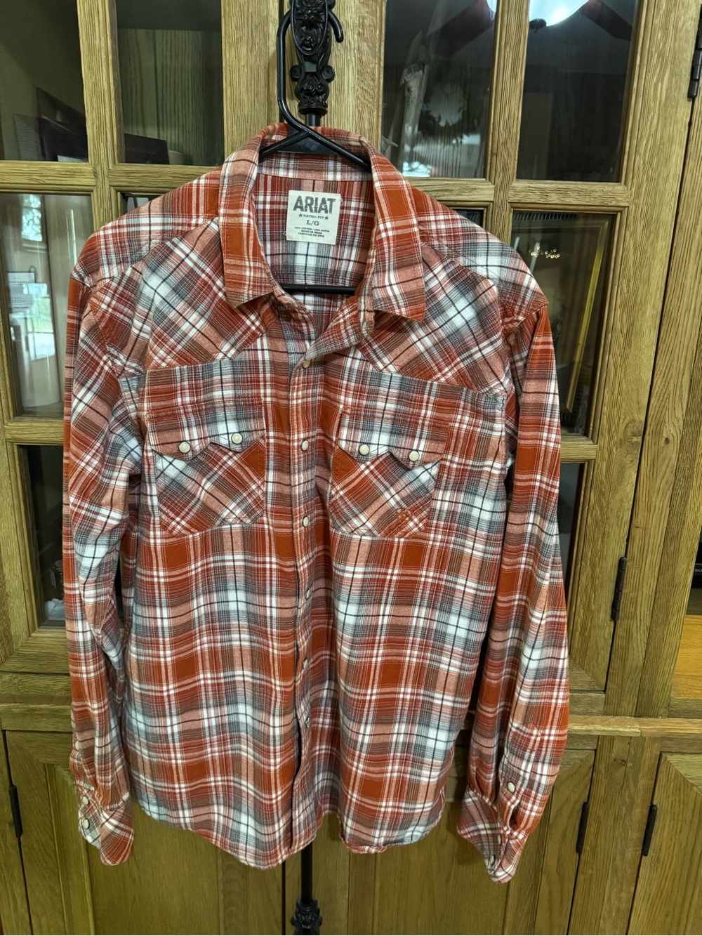 Ariat Men's Rust Plaid Long-Sleeve Western Shirt